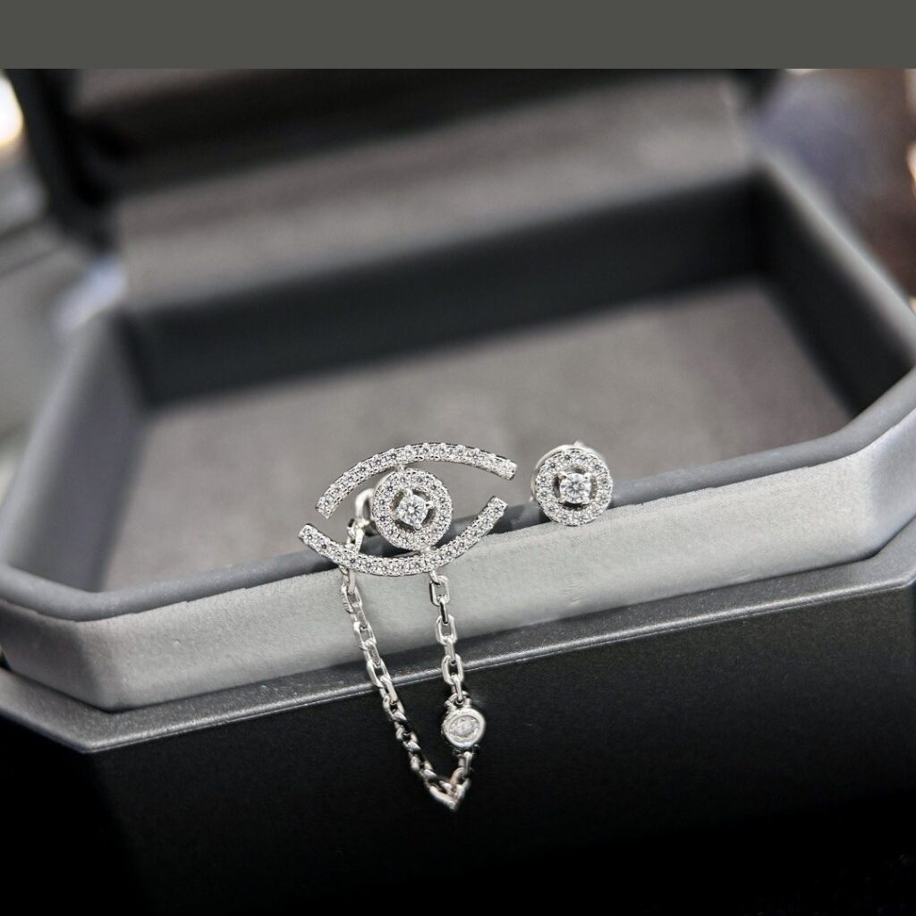 925 Sterling Silver Eye Motif Tassel Stud Earrings Wholesale