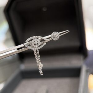 925 Sterling Silver Eye Motif Tassel Stud Earrings Close Up