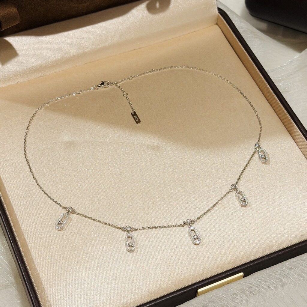 925 Sterling Silver Five Stone Sliding Necklace Wholesale