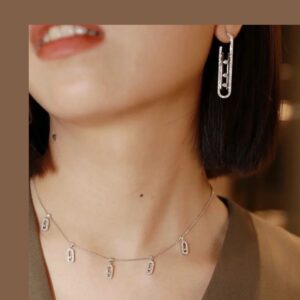 925 Sterling Silver Five Stone Sliding Necklace Jewelry Display