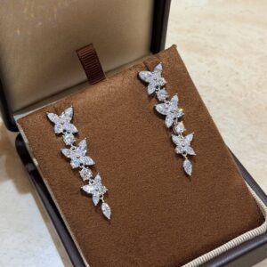 925 Sterling Silver Flower Marquise Stone Stud Earrings Wholesale