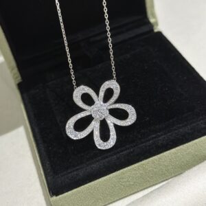 925 Sterling Silver Flower Necklace Lifestyle View