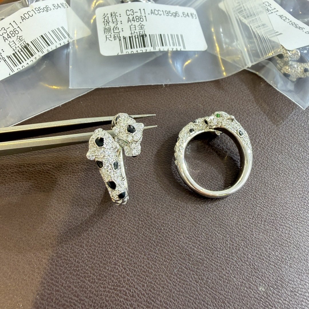 925 Sterling Silver Full Body Double Leopard Ring Wholesale 925 Sterling Silver Full Body Double Leopard Ring Wholesale