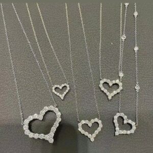 925 Sterling Silver Full Pave Necklace Close Up