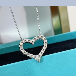 925 Sterling Silver Full Pave Necklace Jewelry Display