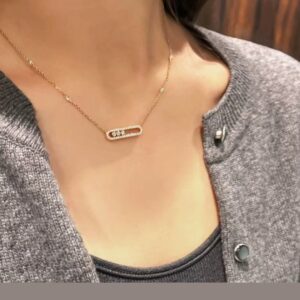 925 Sterling Silver Full Pave Three Stone Sliding Necklace Jewelry Display