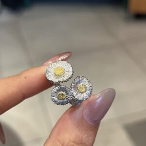 925 Sterling Silver Gemstone Textured Statement Ring Lifestyle View