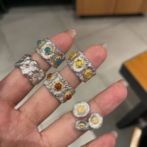 925 Sterling Silver Gemstone Textured Statement Ring Packaging View