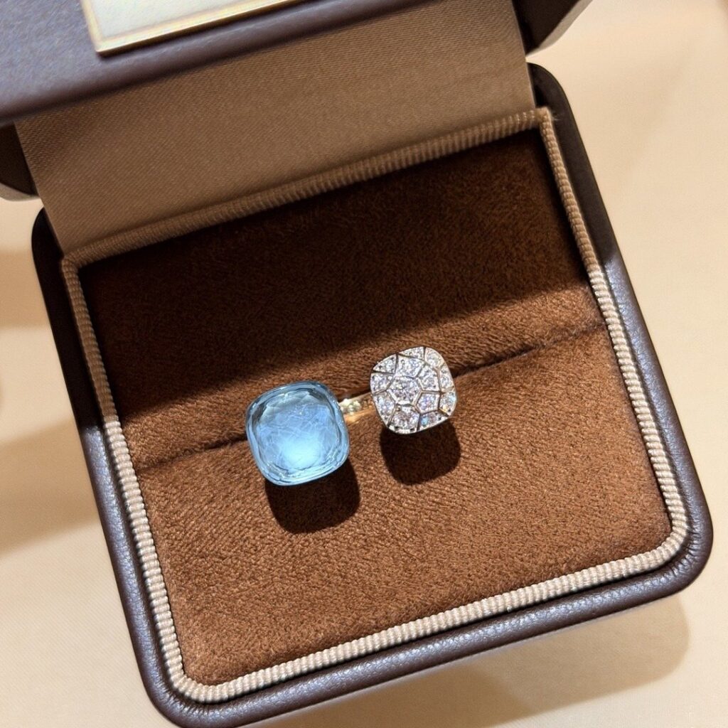 925 Sterling Silver Honeycomb Blue Stone Open Ring Wholesale