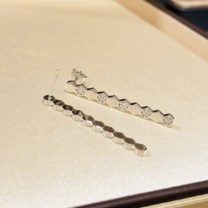 925 Sterling Silver Honeycomb Stud Earrings Lifestyle View