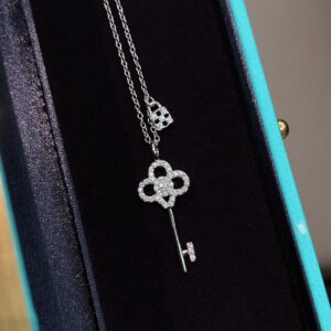 925 Sterling Silver Key Pendant Necklace Lifestyle View