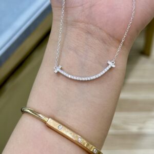 925 Sterling Silver Large Lock Necklace Close Up