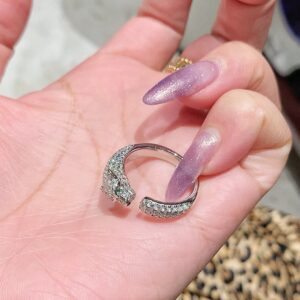 925 Sterling Silver Leopard Head Ring Jewelry Display