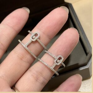 925 Sterling Silver Link Chain Sliding Stud Earrings Lifestyle View