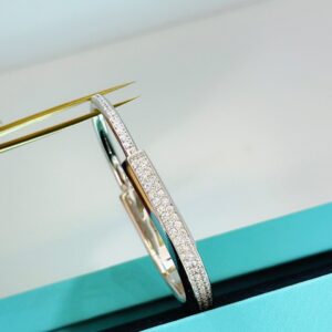925 Sterling Silver Lock Pave Bangle Wholesale