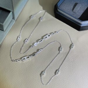 925 Sterling Silver Long Single Stone Sliding Necklace Lifestyle View