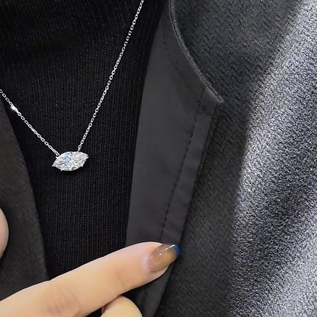 925 Sterling Silver Marquise Stone Necklace Wholesale