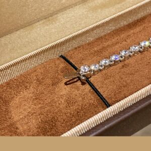 925 Sterling Silver Marquise Stone Tennis Bracelet Close Up