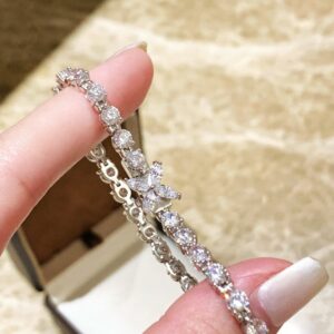 925 Sterling Silver Marquise Stone Tennis Bracelet Jewelry Display
