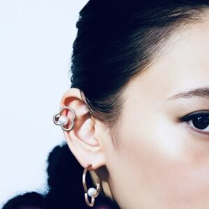 925 Sterling Silver Mini Pave Stud Earrings Detail