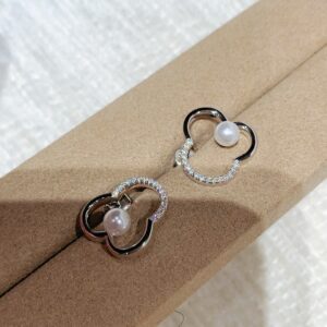 925 Sterling Silver Mini Pave Stud Earrings Close Up