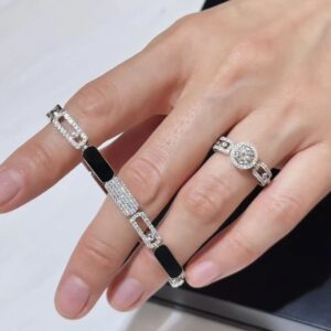 925 Sterling Silver Minimal Single Stone Sliding Bracelet Lifestyle View