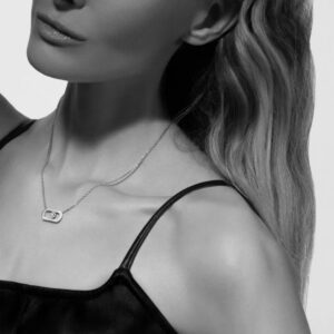 925 Sterling Silver Minimal Single Stone Sliding Necklace Packaging View