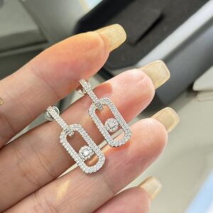 925 Sterling Silver Minimal Single Stone Sliding Stud Earrings Lifestyle View