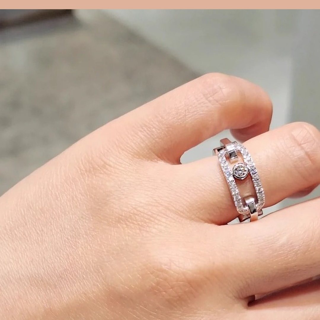 925 Sterling Silver Minimal Sliding Stone Ring Wholesale 925 Sterling Silver Minimal Sliding Stone Ring Wholesale