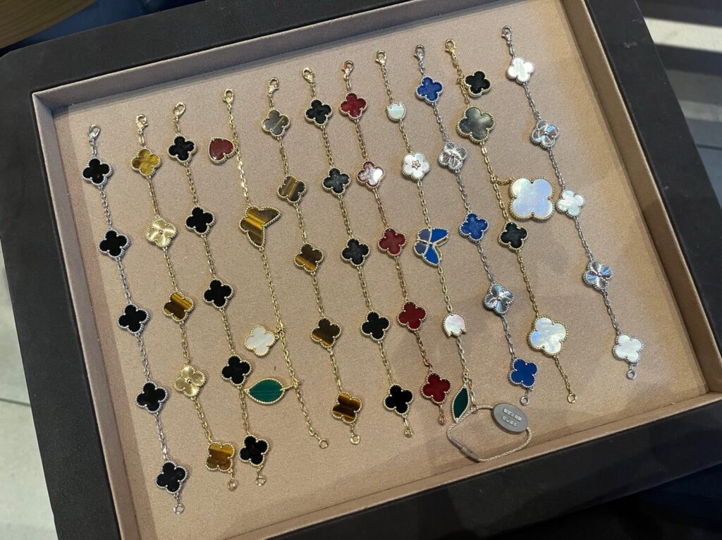 925 Sterling Silver Mixed Color Clover Bracelet Wholesale