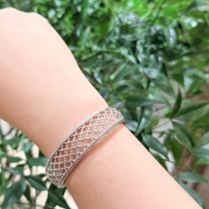 925 Sterling Silver Openwork Open Bangle Detail