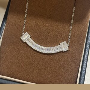 925 Sterling Silver Pave Baguette Stone Necklace Wholesale