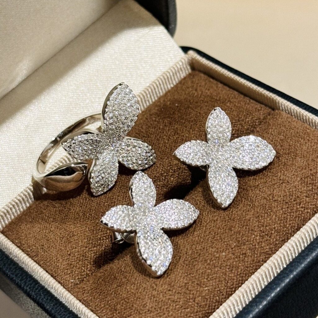 925 Sterling Silver Pave Butterfly Stud Earrings Wholesale