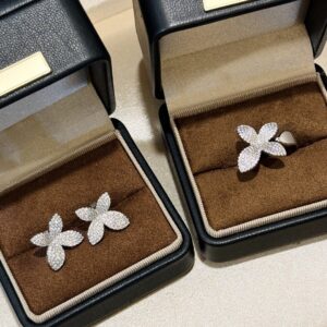 925 Sterling Silver Pave Butterfly Stud Earrings Detail