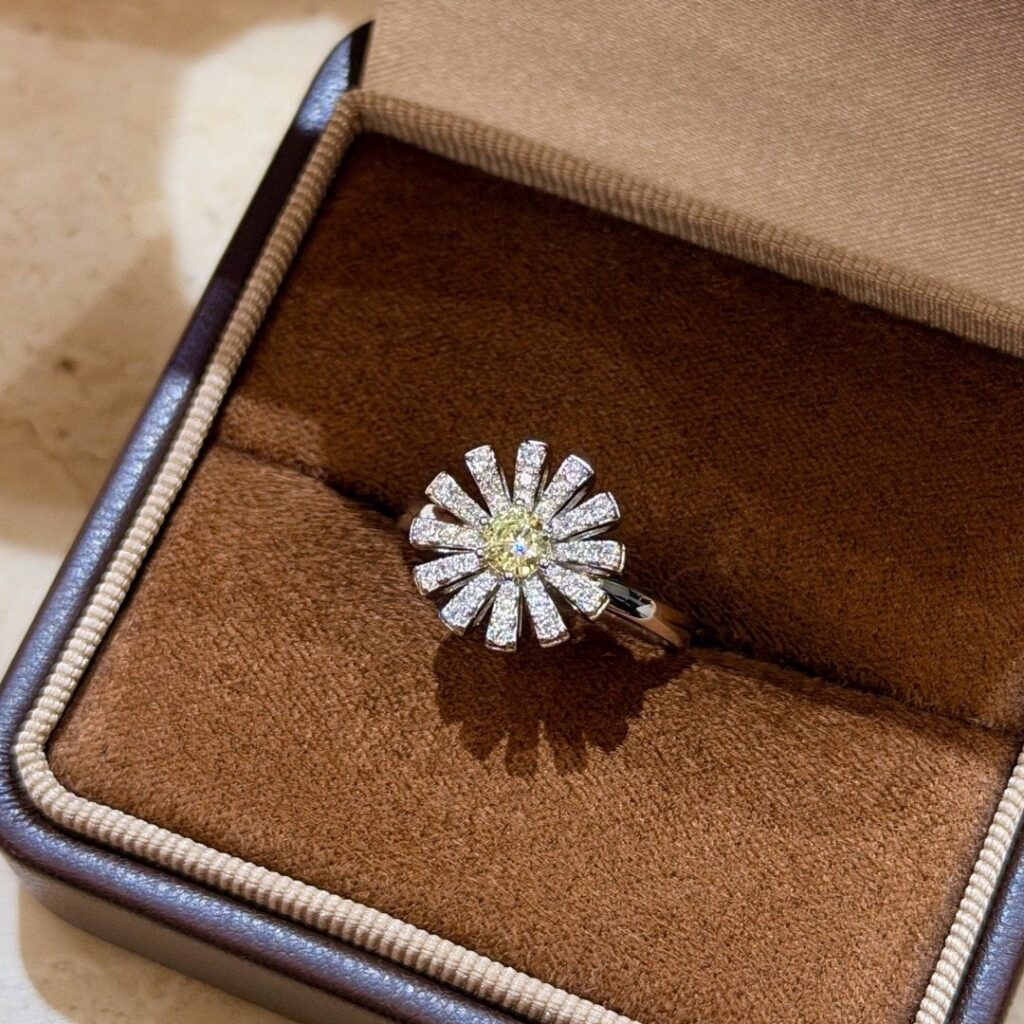 925 Sterling Silver Pave Flower Ring Wholesale