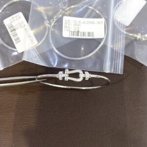 925 Sterling Silver Pave Horsebit Bangle Wholesale
