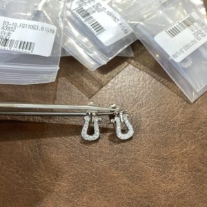 925 Sterling Silver Pave Horsebit Stud Earrings Wholesale