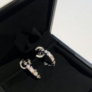 925 Sterling Silver Pave Quilted Stud Earrings Close Up