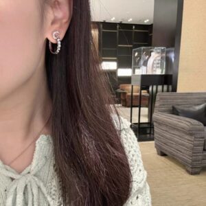 925 Sterling Silver Pave Quilted Stud Earrings Jewelry Display