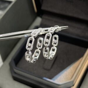 925 Sterling Silver Pave Single Stone Sliding Stud Earrings Close Up