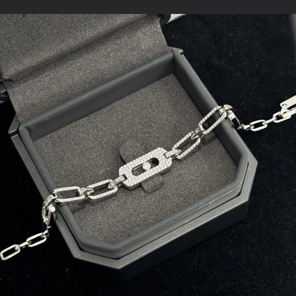 925 Sterling Silver Pave Sliding Stone Bracelet Wholesale