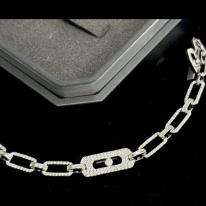 925 Sterling Silver Pave Sliding Stone Bracelet Lifestyle View