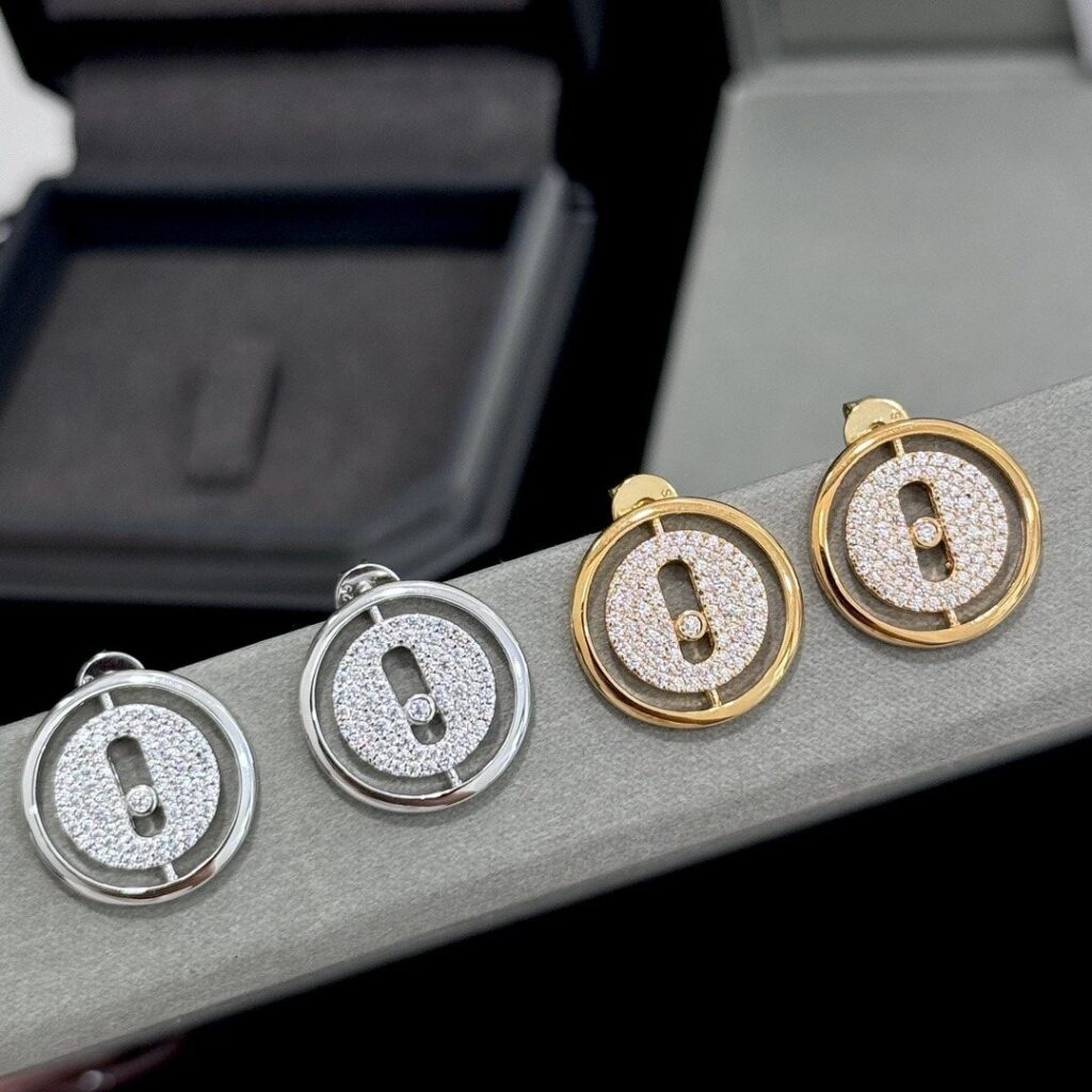 925 Sterling Silver Pave Sliding Stone Stud Earrings Wholesale