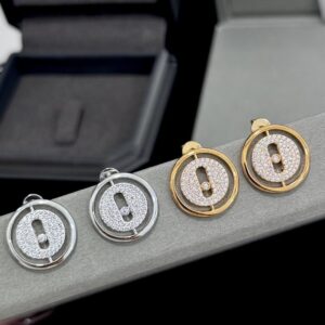 925 Sterling Silver Pave Sliding Stone Stud Earrings Wholesale