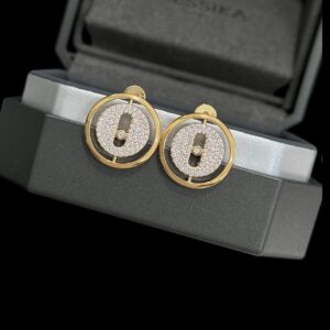 925 Sterling Silver Pave Sliding Stone Stud Earrings Jewelry Display