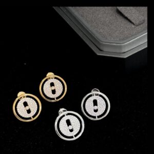 925 Sterling Silver Pave Sliding Stone Stud Earrings Lifestyle View