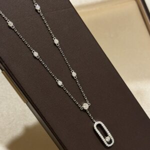 925 Sterling Silver Pave Starry Stone Necklace Lifestyle View