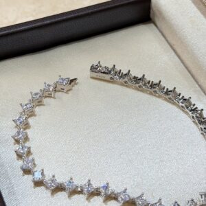 925 Sterling Silver Pave Stone Bracelet Close Up