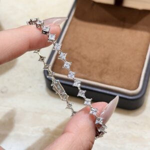 925 Sterling Silver Pave Stone Bracelet Lifestyle View