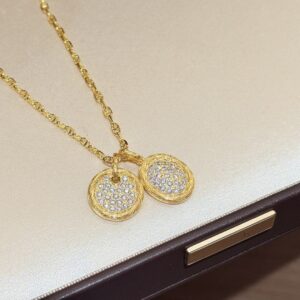 925 Sterling Silver Pave Stone Necklace Lifestyle View